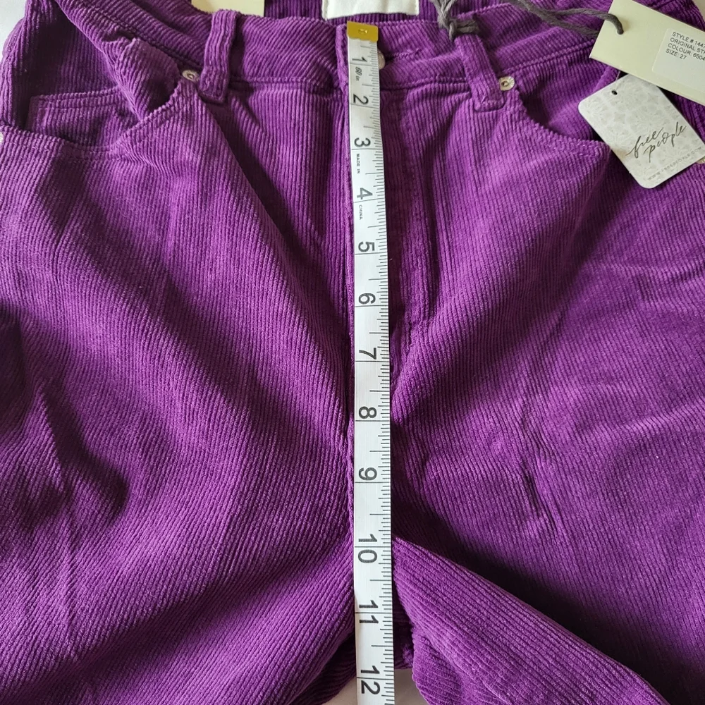 Rolla’s X Free People Original Straight High Rise Cord Corduroy Pants Purple 27